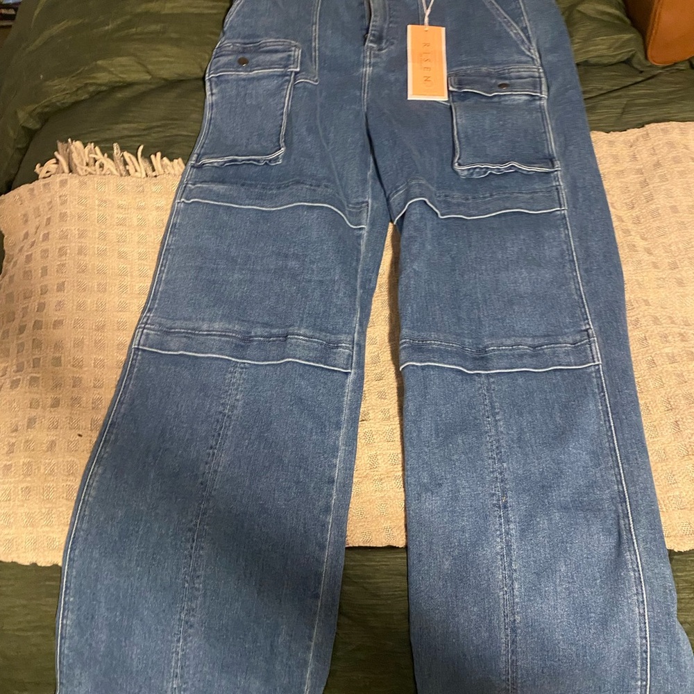 Denim Cargo Pants